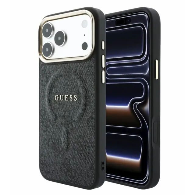 iPhone 18 Pro / 17 Pro – Guess PU Leather Case with MagSafe, Black GUHMP18LP4MSEGCK