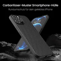 iPhone 18 Pro - Étui en TPU résistant avec finition en carbone, noir – Bild 2