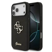 iPhone 18 Pro Max / 17 Pro Max – Coque Guess pailletée avec logo métallique, noir GUHCP18XHG4SGK – Bild 1