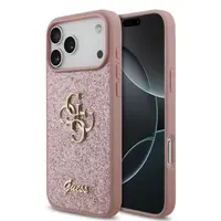 iPhone 18 Pro Max / 17 Pro Max – Guess Glitzer-Hülle mit Metall-Logo, Pink GUHCP18XHG4SGP – Bild 1