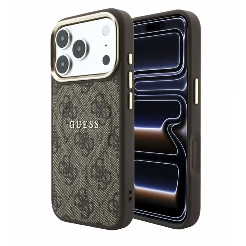 iPhone 18 Pro Max / 17 Pro Max – Guess Hülle aus PU-Leder mit MagSafe, Braun GUHMP18XP4MSEGCW