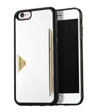 iPhone 6 / iPhone 6s - Dux Ducis Pocard series avec porte-cartes extérieur blanc – Bild 1