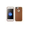 iPhone 7/8 plus iCarer Custodia posteriore del telefono in vera pelle con motivo a trama intrecciata - anello marrone