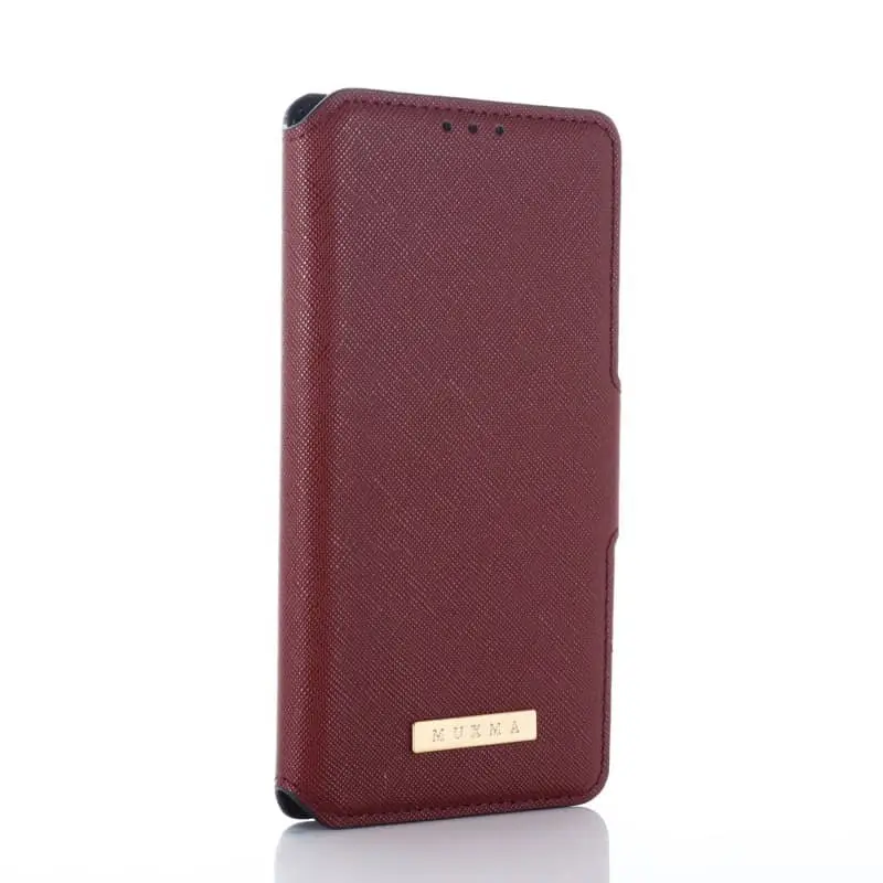 iPhone 7/8/SE 2020/SE 2022- Muxma Flip Case with three card slots wine red