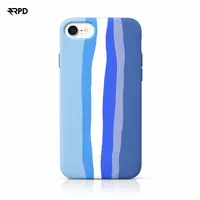 iPhone 7/8/SE/SE 2022 - Étui en silicone bleu arc-en-ciel, bleu – Bild 1