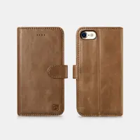 iPhone 7/8/SE2020/SE 2022 - iCarer Genuine Leather Detachable 2 in 1 Wallet Folio Case brown – Bild 1