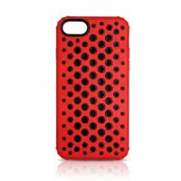 iPhone 7/8/SE2020/SE 2022 - Perforiertes Case, Stossfest & Stylisch, Rot-Schwarz – Bild 1
