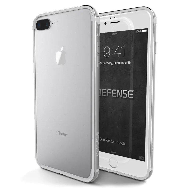 iPhone 7 Plus / 8 Plus - Bouclier de défense Raptic/X-Doria - bord argenté clair