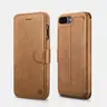 iPhone 7 Plus / 8 Plus - iCarer Custodia in vera pelle staccabile 2 in 1 per telefono cellulare Folio marrone