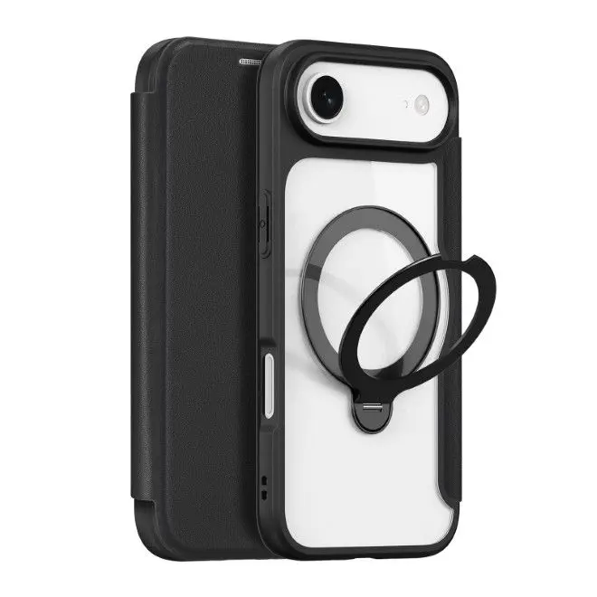 iPhone Air - DUX Ducis Skin X Pro Series Flip Case, Taschen (Vorder- & Rückseite), Schwarz mit MagStand