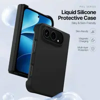 iPhone Duo - Custodia in silicone Dux Ducis PIEL con MagSafe, nero – Bild 4