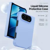 iPhone Duo - Dux Ducis PIEL Silikonhülle mit MagSafe, Hellblau – Bild 4