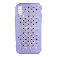 iPhone X/XS - Custodia traforata, antiurto ed elegante, bianco-lavanda – Bild 1
