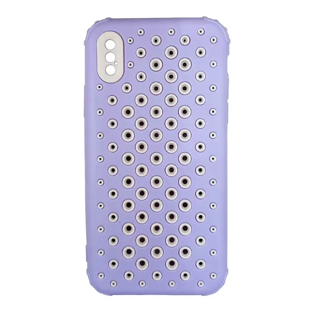 iPhone X/XS - Étui perforé, antichoc et stylé, lavande-blanc