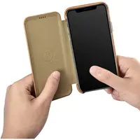 iPhone X / XS - iCarer Curved Edge Vintage Folio en cuir véritable RIX04-GG, Kaki – Bild 6