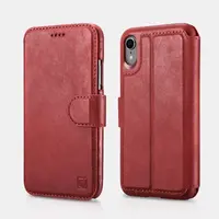 iPhone X/XS – iCarer Distinguished Echtleder 2in1 Wallet, Nappaleder & Magnetverschluss (RIX12-RD) – Bild 1