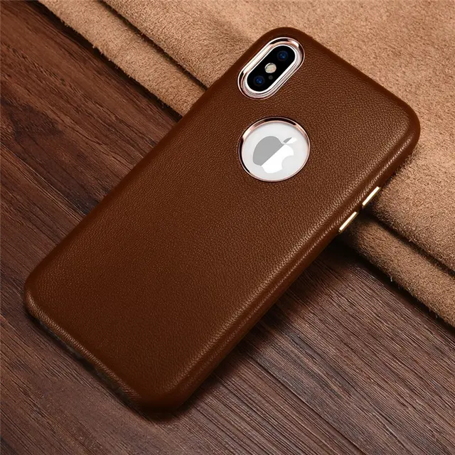 iPhone X/XS - Luxury Echtleder Xoomz XYPIX003-BN, dunkelbraun