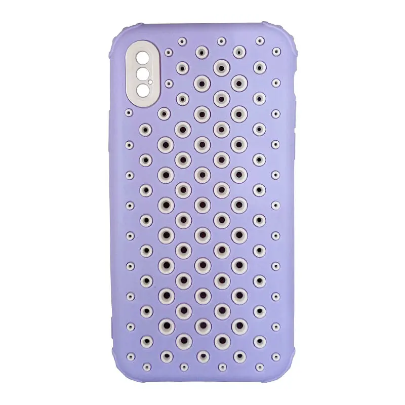 iPhone X/XS - Perforiertes Case, Stossfest & Stylisch, Lavendel-Weiss