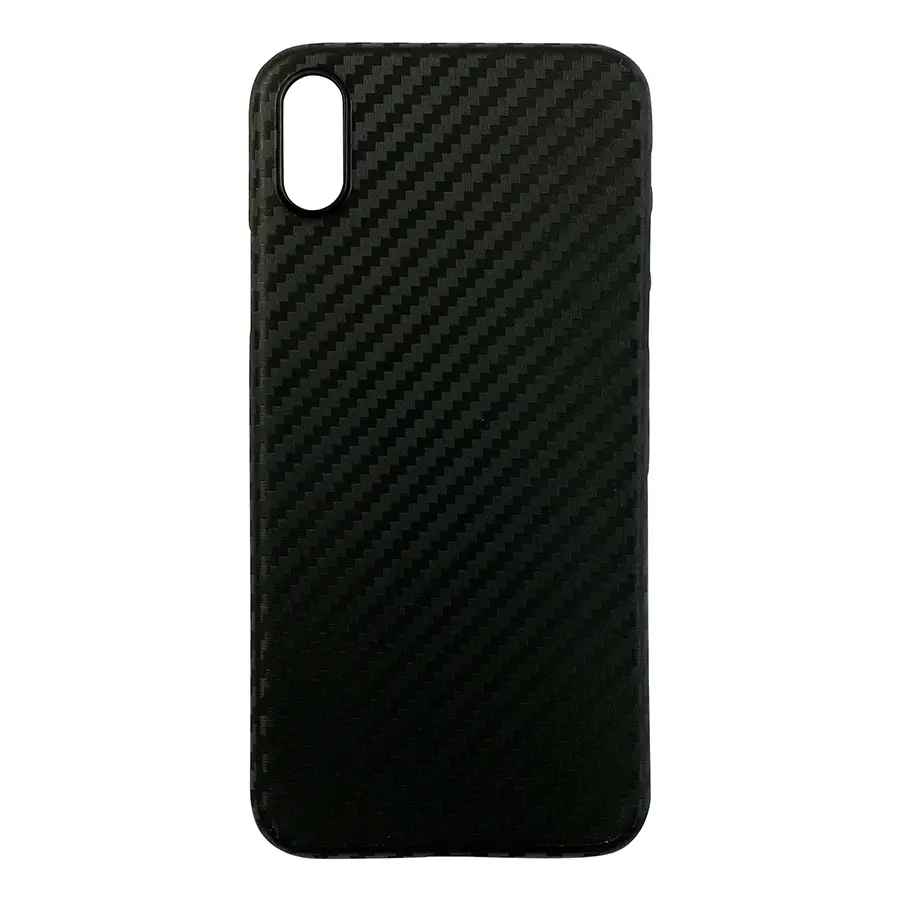 iPhone X/XS - Robusta custodia in TPU con effetto carbonio, nera