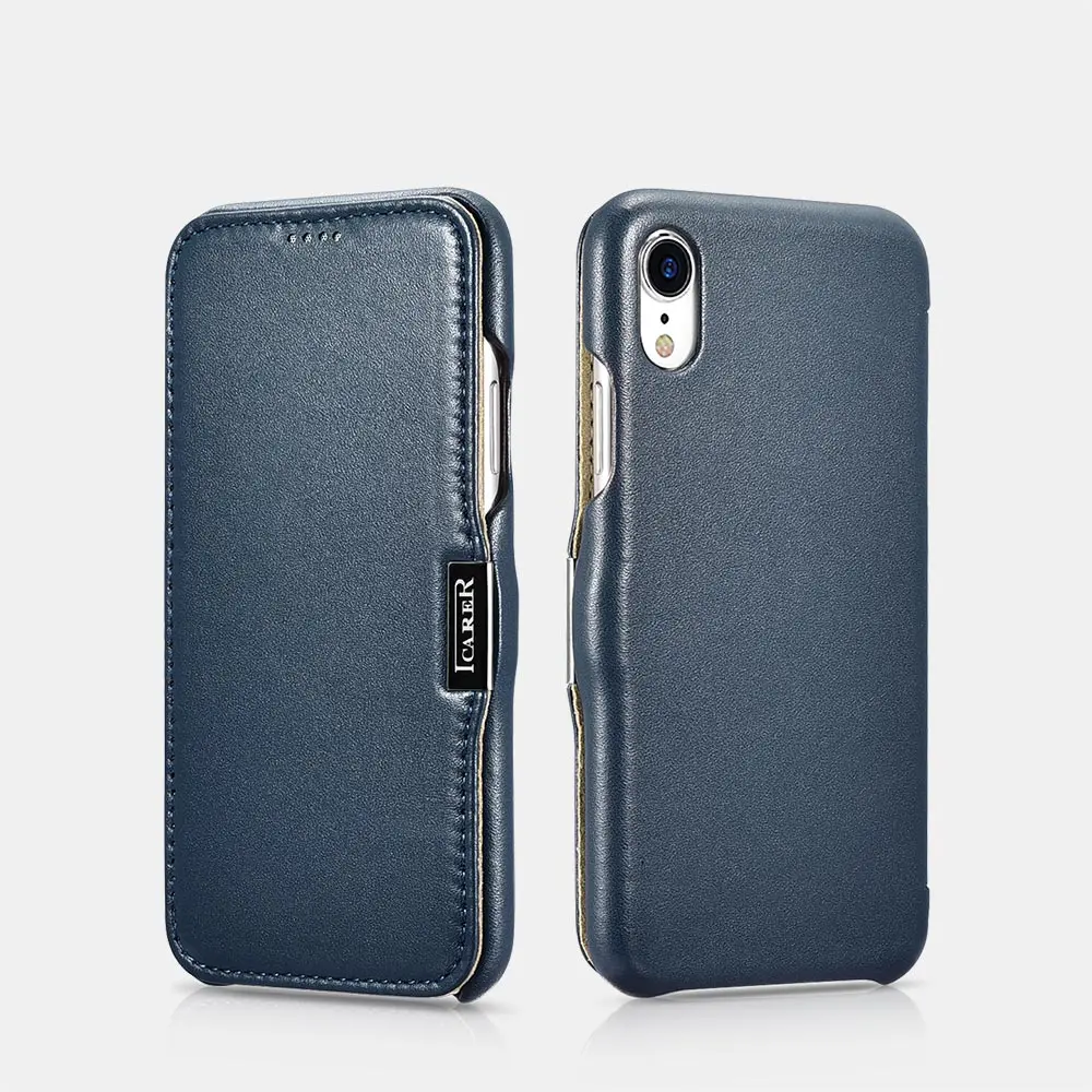 iPhone Xr - Custodia flip serie lusso iCarer blu