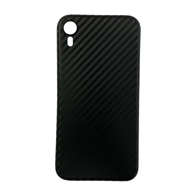 iPhone XR - Robusta custodia in TPU con effetto carbonio, nera