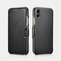 iPhone Xs Max - iCarer Luxury Series Flip Case black (RI908-BK) – Bild 1