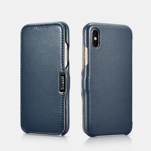 iPhone Xs max - iCarer Luxury Series Flip Case blue RIXS04