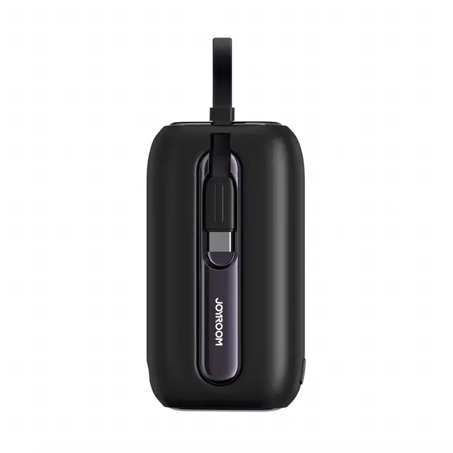 Joyroom - 22.5W Mini Powerbank Colorful Series mit Dual-Kabeln, 10.000mAh, inkl. USB zu Type-C Kabel (0,25m), Schwarz (JR-L012)