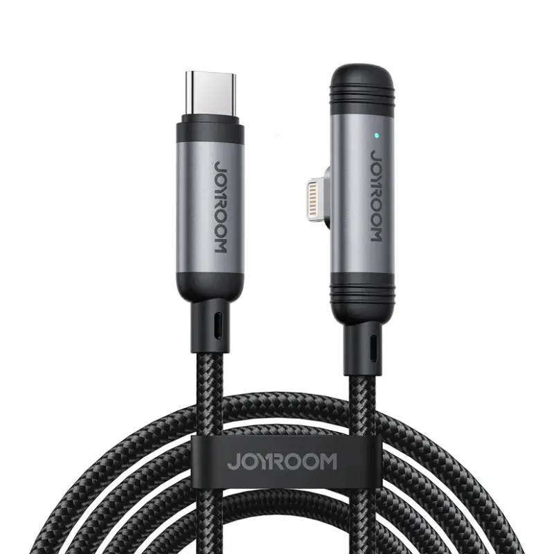 Joyroom 90° Câble de recharge rapide Type-C vers Lightning (S-A56), 1.2m, noir