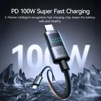 Joyroom Digital Display Fast Charging Cable (S-A16Pro) Type-C to Type-C, 1.2m, Black – Bild 4