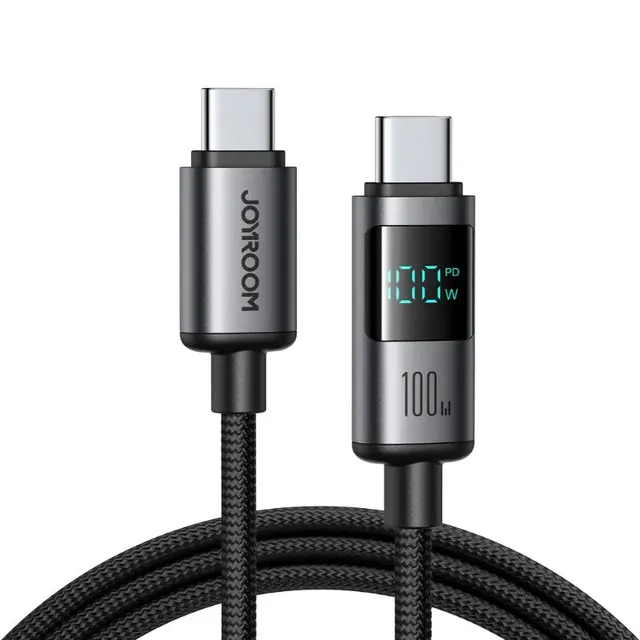 Joyroom Digital Display Fast Charging Cable (S-A16Pro) Type-C to Type-C, 1.2m, Schwarz