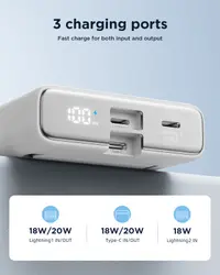 Joyroom JR-PBM01 - 20W Magnetic Wireless Powerbank with integrated cable & kickstand, 10.000mAh, white – Bild 6