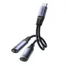 Joyroom - SY-C03 2-in-1 Audio Adapter (Type-C zu 2x Type-C), 60W, Schwarz