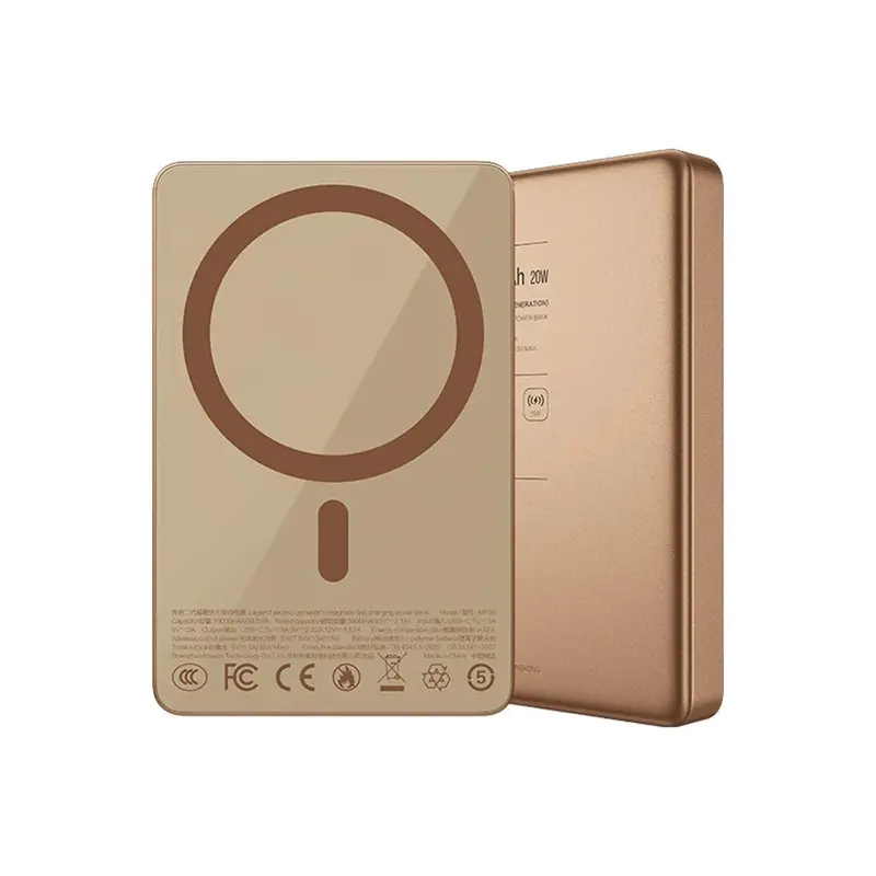 Maxco MP38 - Powerbank 5000mAh, MagSafe kompatibel, ultraslim, leicht und tragbar, bronze