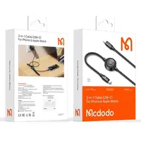 McDodo - 2 in 1 USB-C Kabel für iPhone & Apple Watch 60W, 1.5m, Schwarz – Bild 5