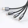 McDodo - 3-in-1-Kabel, transparent, USB-A auf C + Lightning + Micro-USB, 1,2 m, schwarz