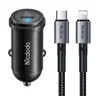 Mcdodo - 30W Fast Car Charger Kit - incl. câble Lightning & USB-C 1.2m, noir