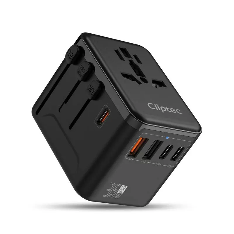 Mcdodo - Adattatore universale da viaggio Globepower 45W, 3 USB-C, 2 USB-A, nero