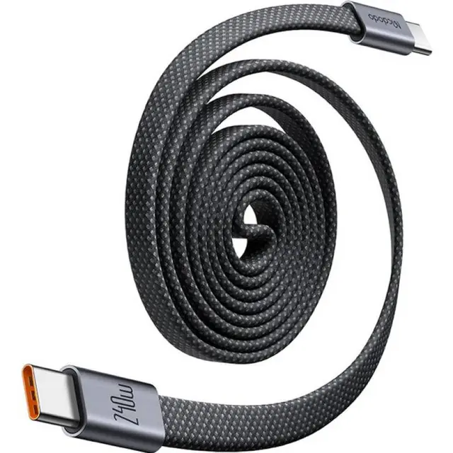 McDodo - Câble magnétique à enroulement automatique USB-C vers USB-C, 1 m, 240 W, noir