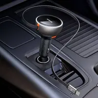 McDodo - Caricabatterie da auto FreeGo 80W con cavo retrattile, nero – Bild 2