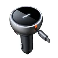 McDodo - Caricabatterie da auto FreeGo 80W con cavo retrattile, nero – Bild 5