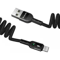 McDodo - Cavo a spirale da USB-C a Lightning, 1,8 m, nero – Bild 1