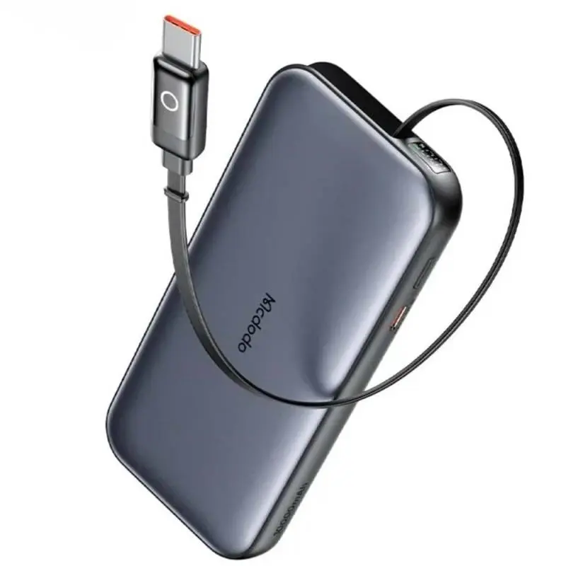Mcdodo FreeGo 35W Powerbank 10000mAh mit USB-C Kabel, LED Display, Schwarz