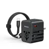 Mcdodo - Globepower 25W Universal Reiseadapter, 2 USB-C, 1 USB-A mit USB-C Kabel, Schwarz