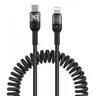 McDodo - Lightning to USB-C, Coiled Cable, 1.8m, Schwarz