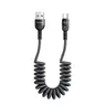 McDodo - USB-A to USB-C spiral cable 1.8m, Black