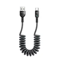McDodo - USB-A to USB-C Spiralkabel 1,8m, Black – Bild 1