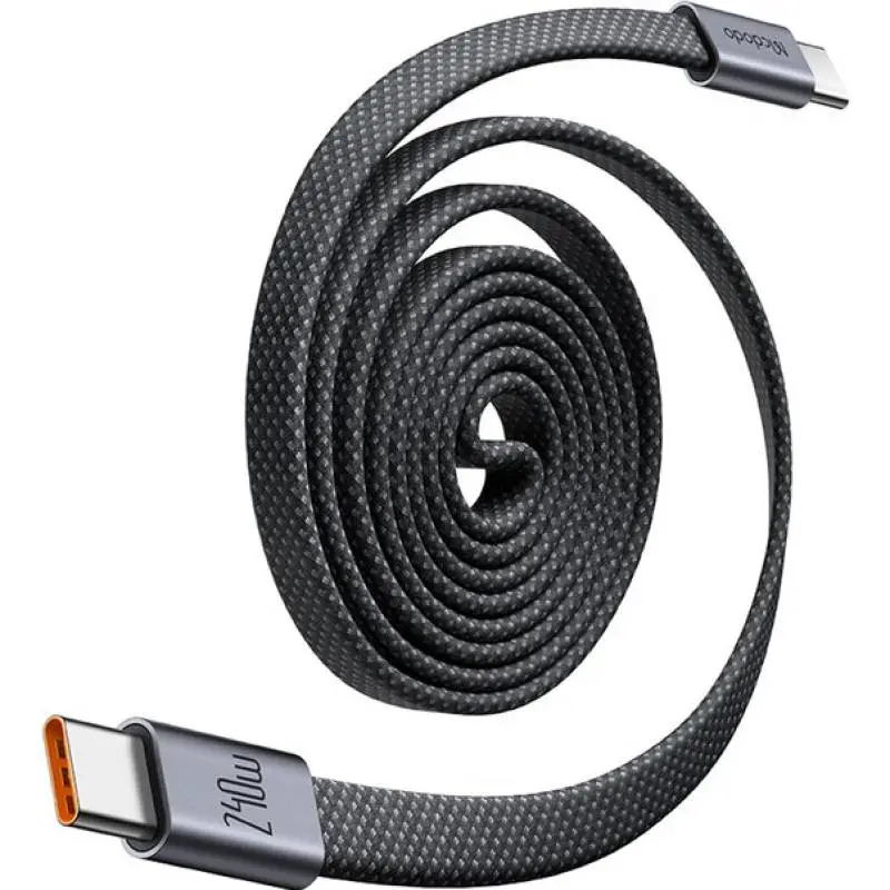 McDodo - USB-C auf USB-C Magnetic Self Winding Kabel, 1m, 240W, Schwarz