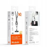 McDodo - USB-C to USB-C, 60W, 2-in-1 Charging Crossbody Phone Lanyard, 1.2m, Schwarz – Bild 9
