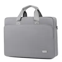 Okade - Custodia per MacBook / Laptop, 15.6-16 pollici - Custodia imbottita per notebook con tracolla, T69, grigio – Bild 2